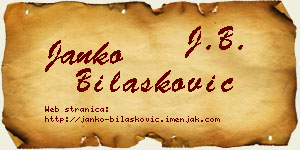 Janko Bilašković vizit kartica